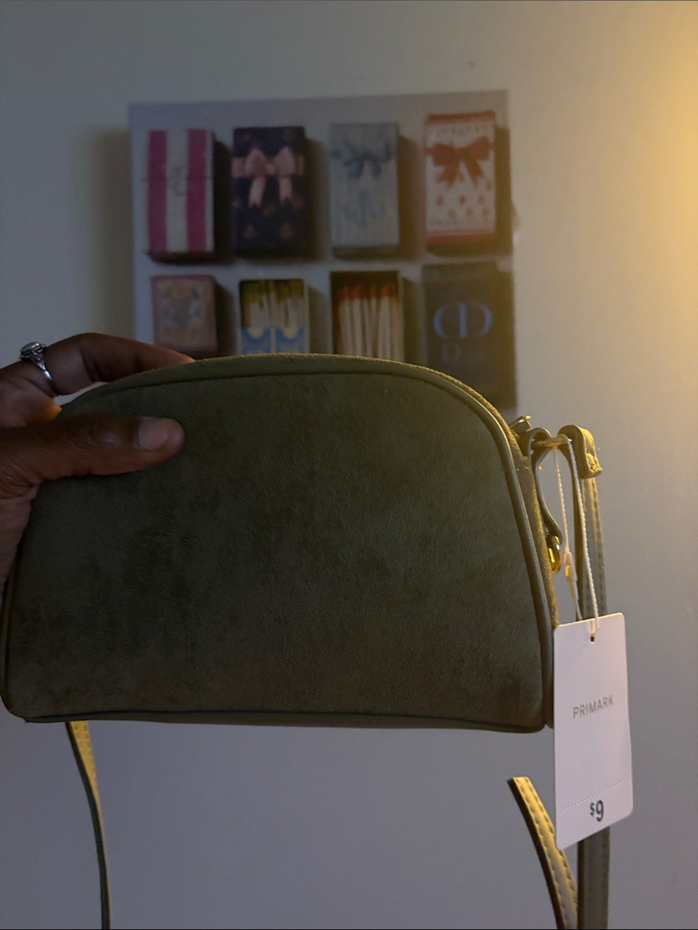 Primark Olive Suede-Effect Crossbody Bag
